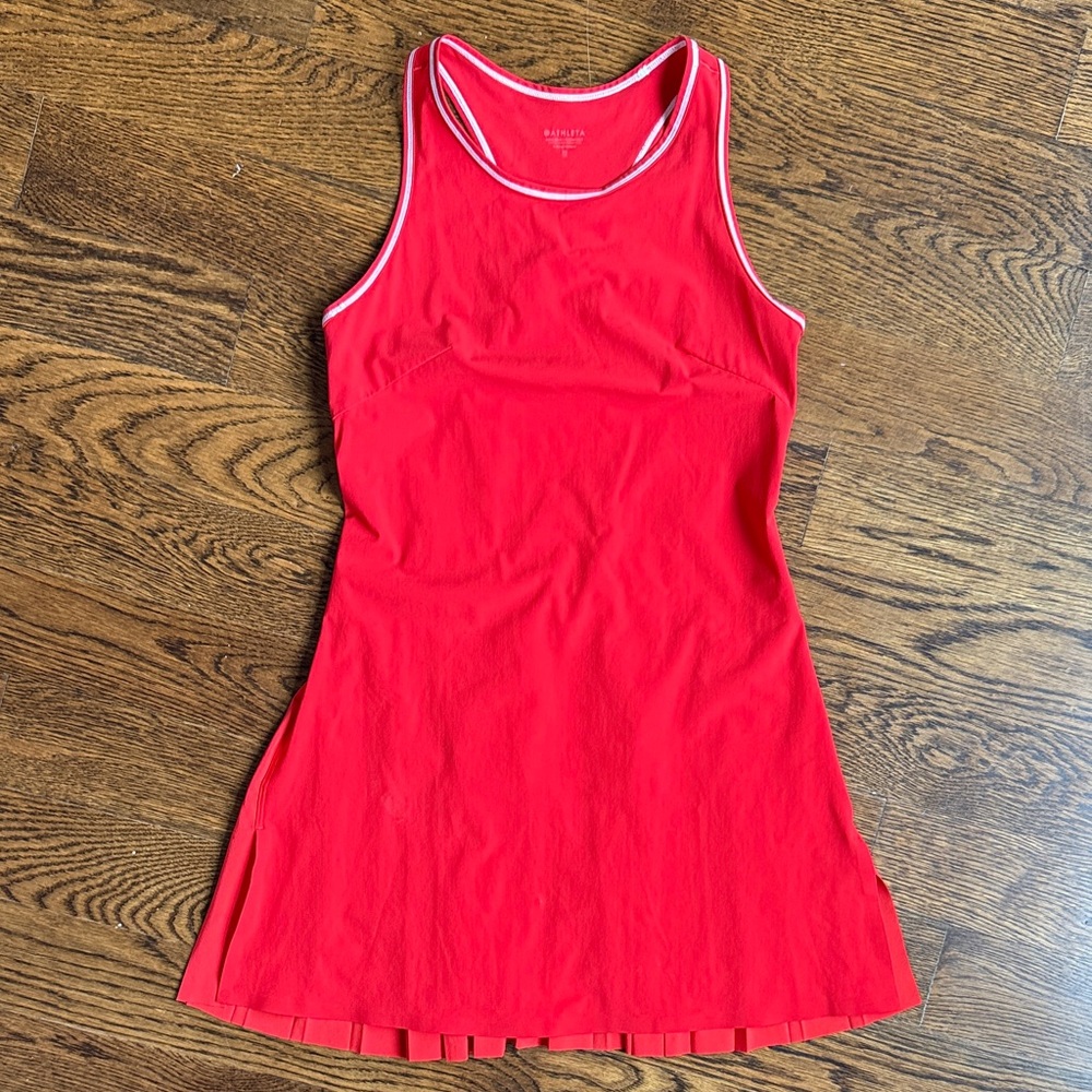 Athleta Red Sleeveless Mini Dress with White Trim